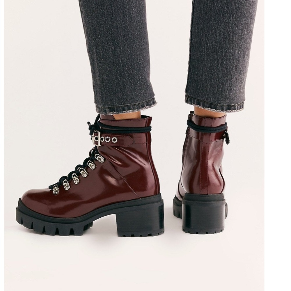 Jeffrey Campbell Check Lace Up Boot size 9